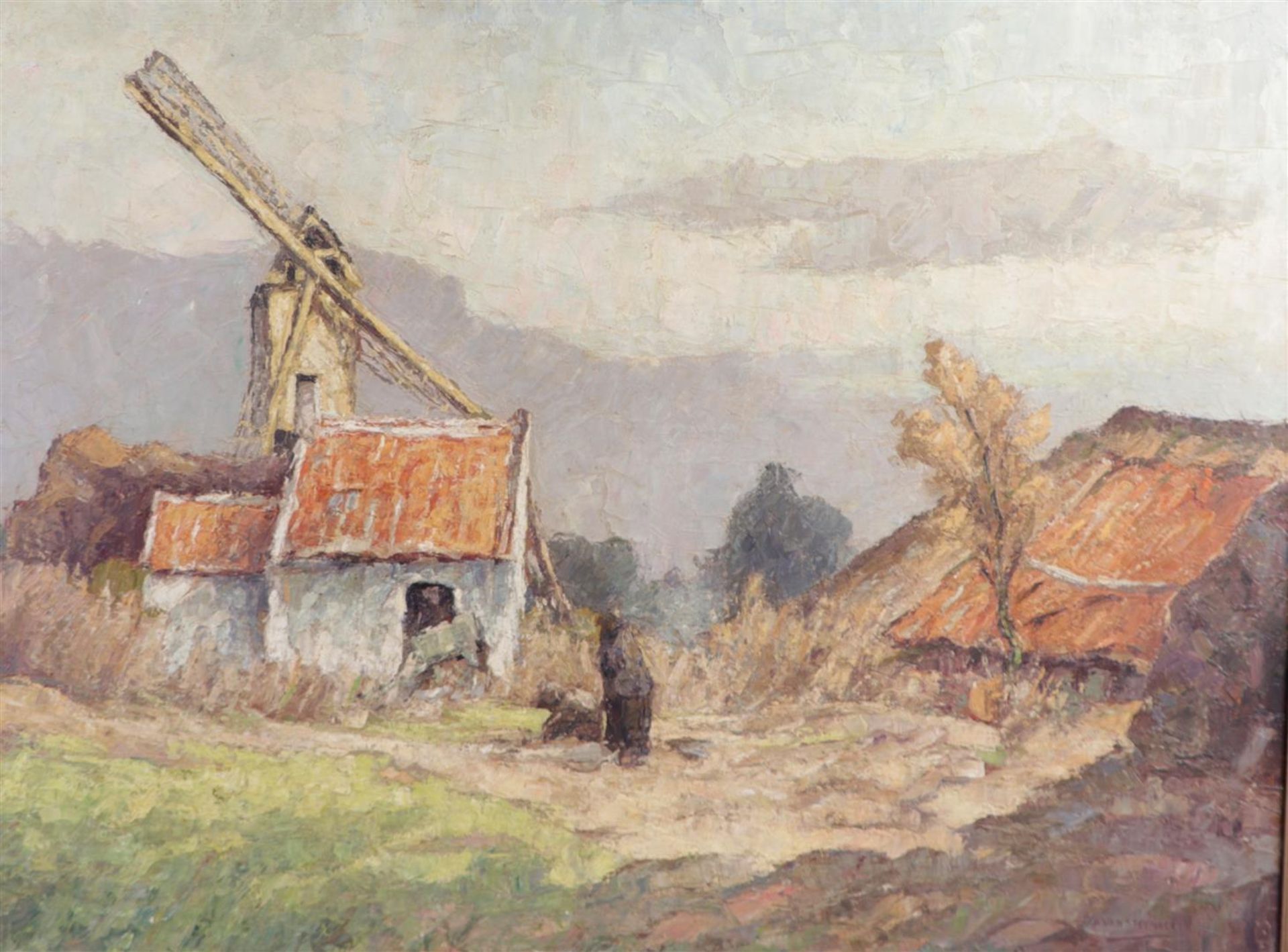 A. van Steenacker, 20th century, Mill in landscape, signed (bottom right), oil on canvas,
60 x 80 cm