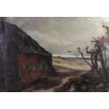 Delaet, 20th century, Evening landscape with farm, signed (lower right), oil on canvas,
70 x 100 cm.