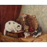 Dutch school circa 1930, Playing kittens, signed 'A. Mauve', oil on canvas.
50 x 40 cm.