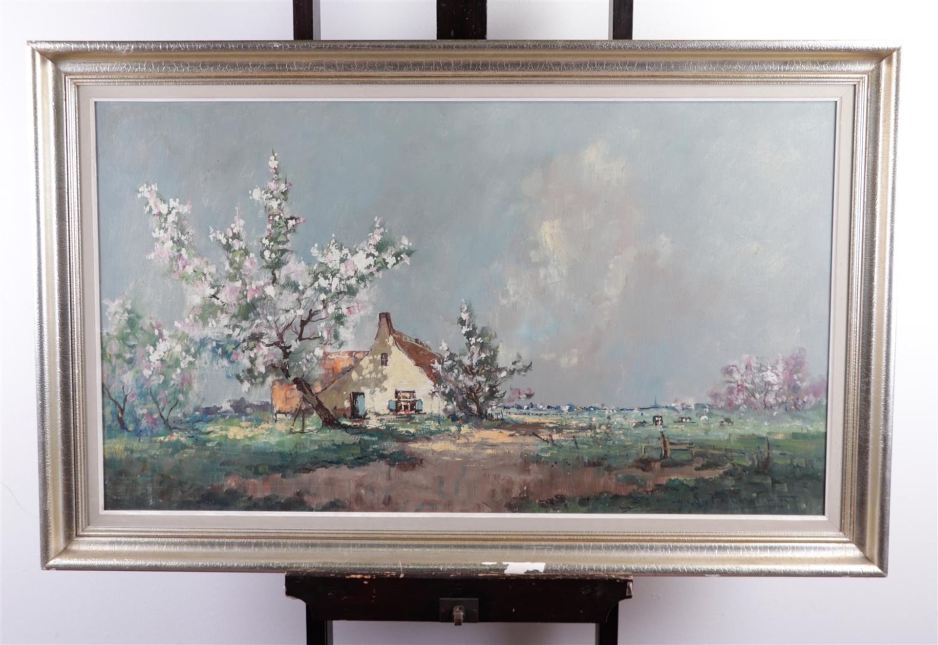 Henri Joseph Pauwels (1903 - 1983), Farm under a blossom tree, signed (bottom right), oil on canvas, - Bild 2 aus 4