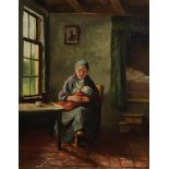 Dutch School, 20th century, mother with child, oil on canvas,