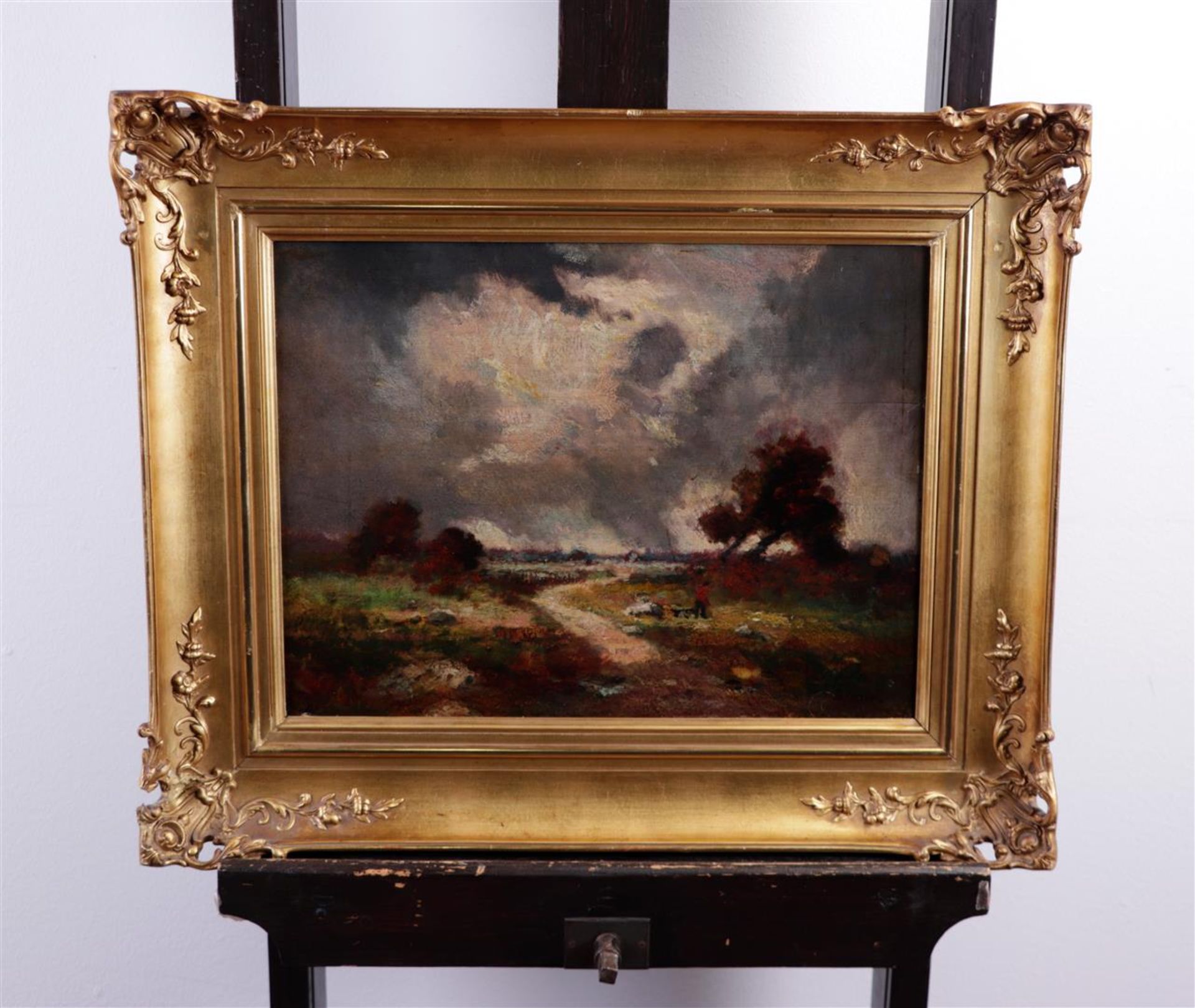 Jules Dupré (Nantes 1811 - 1889 LÍsle-Adam), Landscape with an approaching storm, signed (bottom rig - Bild 2 aus 3