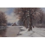 Dutch School, 20th century, Winter landscape, signed 'Hargeman' (bottom left), oil on canvas,
40 x 6