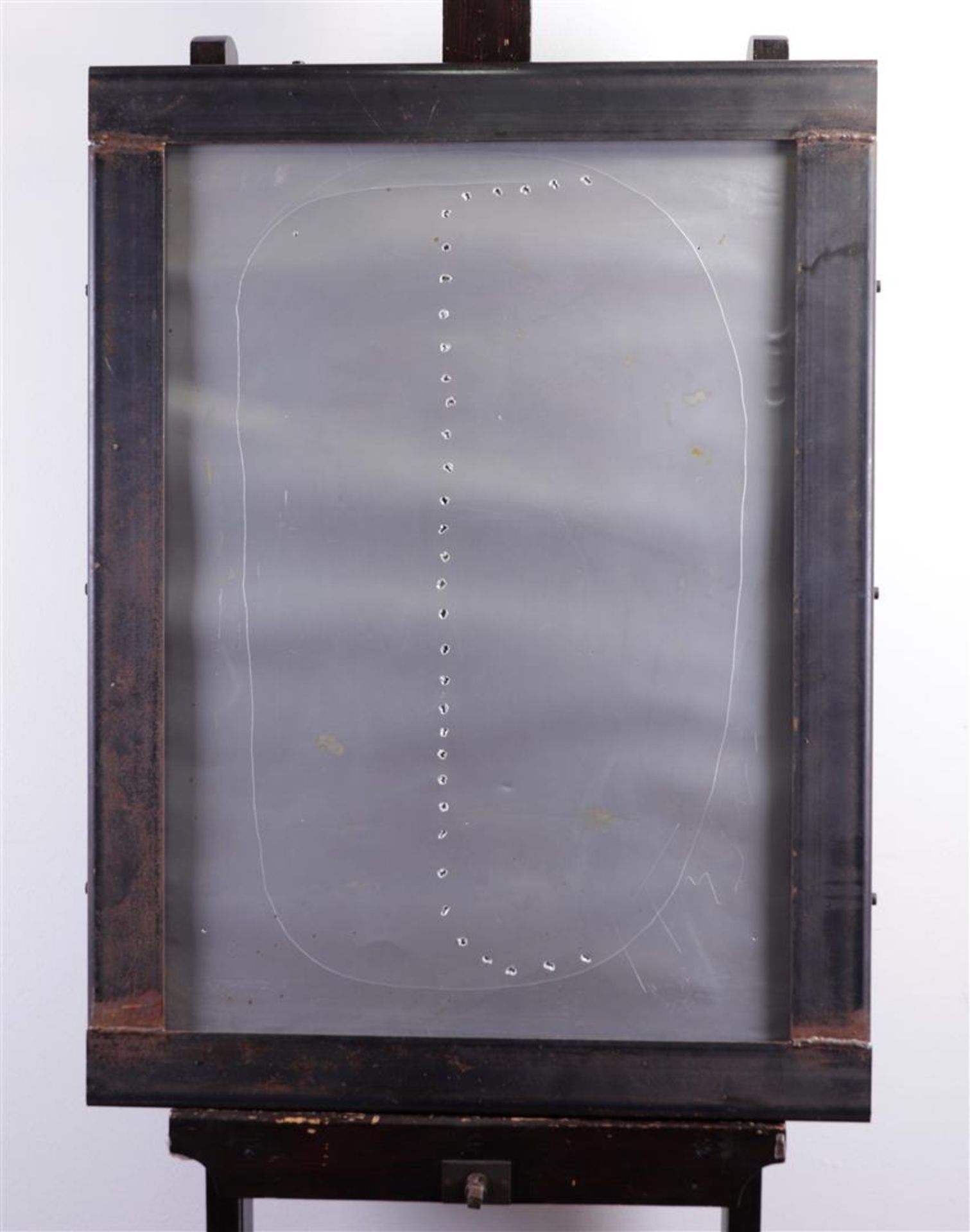 Italian/French school, mid 20th century, Concetto spaziale, perforated foil paper in steel frame.
68 - Image 3 of 4