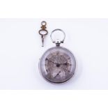 A base pocket watch with seconds hand, matching winding key available. Watch has been tested and run