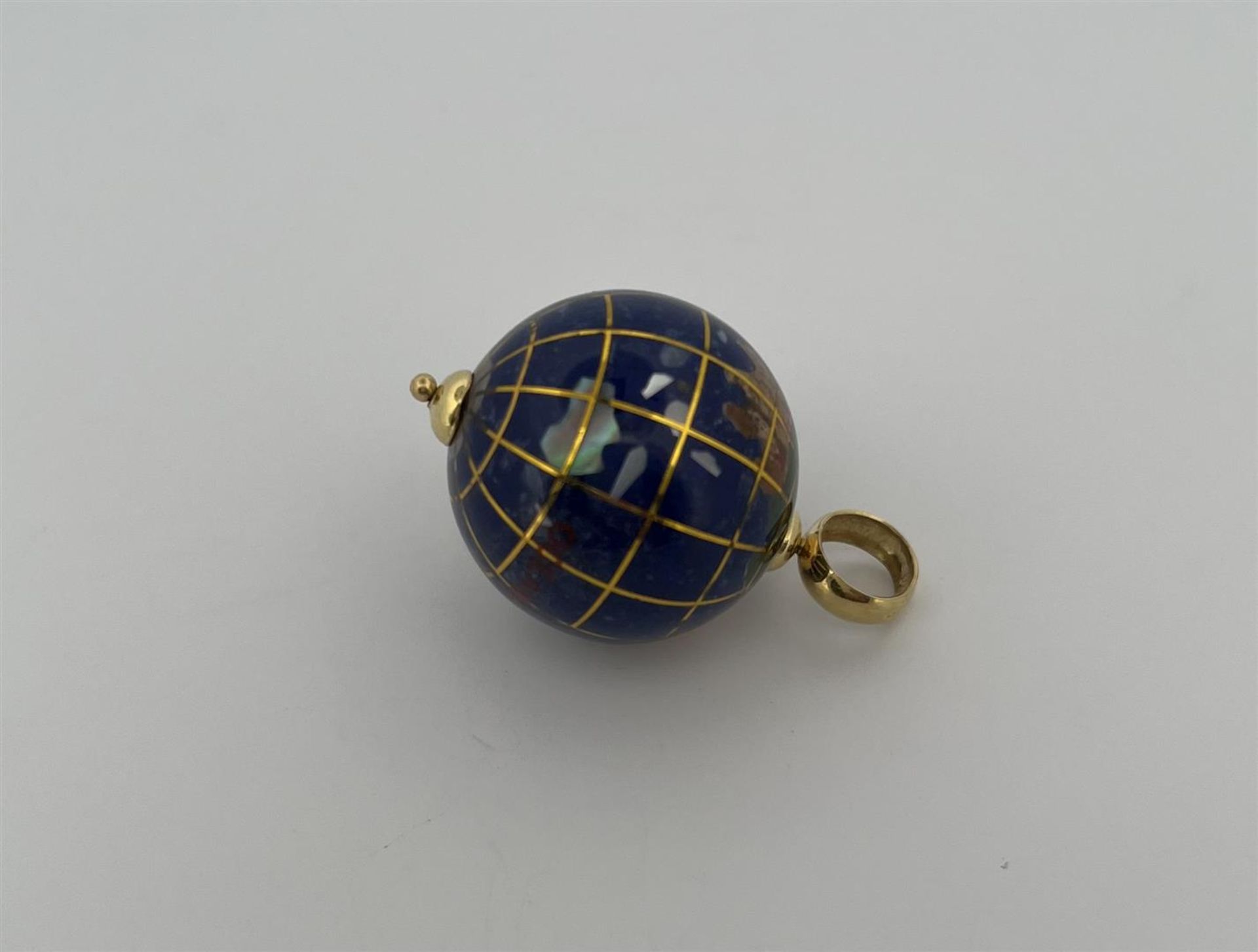 18kt yellow gold globe pendant inlaid with enamel and gemstones.
The globe also has a name for each  - Image 3 of 4