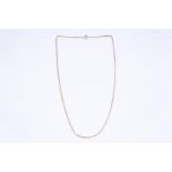 14kt yellow gold S-shape link necklace.
Length: 43.5 cm
Link width: 1.35 - 1.40 mm.
Inspection marks