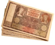 7x Netherlands - 100 guilders - 1942.