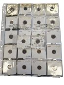 A collection of various 1/2 cent coins.