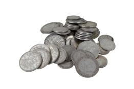 A lot of various silver guilders, totaling 504 grams.