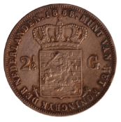 2.5 Guilders Willem III 1858.