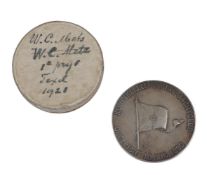 occasional medal, Royal Navy Hunting Club 1921. Silver 46 grams.