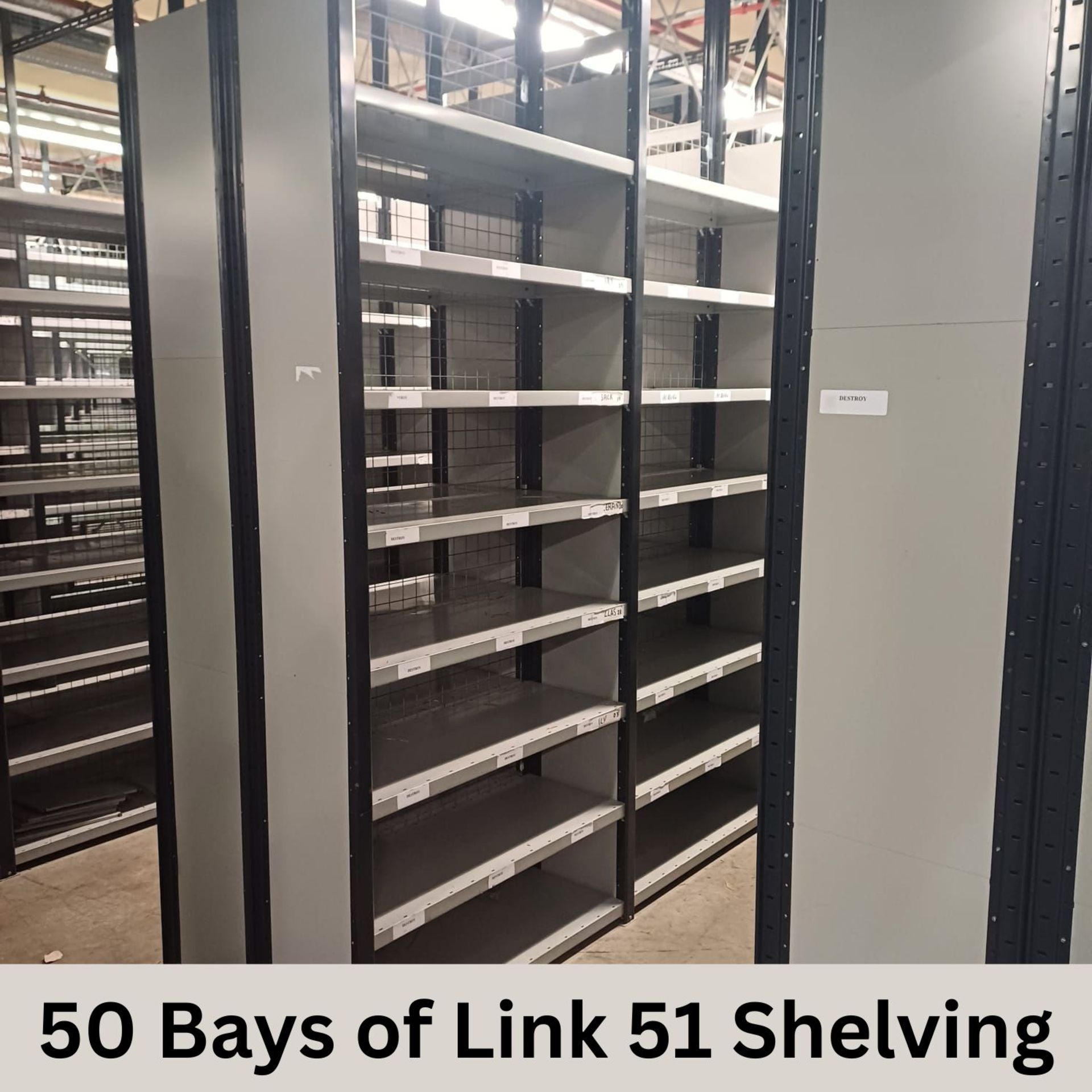 50 Bays of Link 51 Euro Shelving - 1.95m height