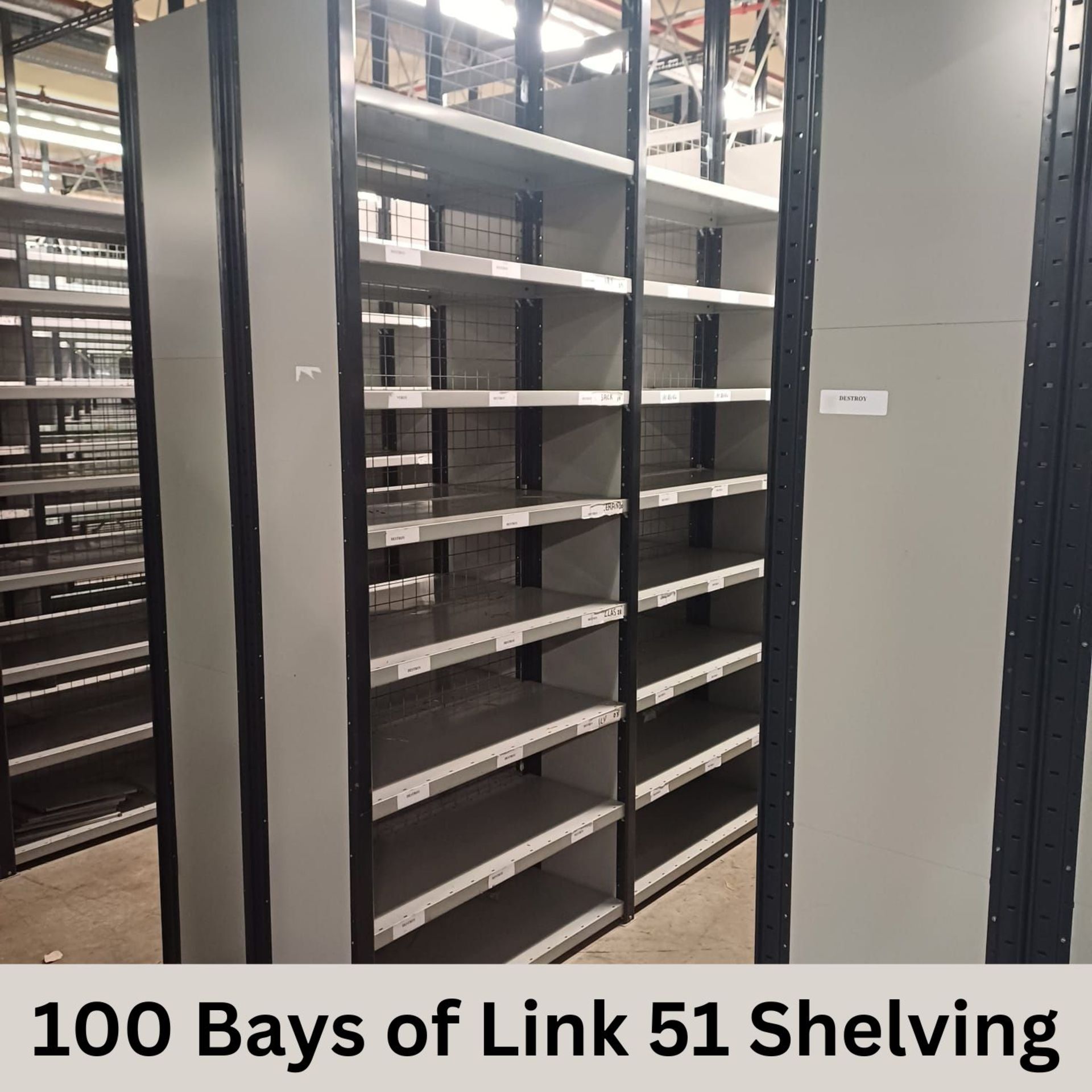 100 Bays of Link 51 Euro Shelving - 1.95m height