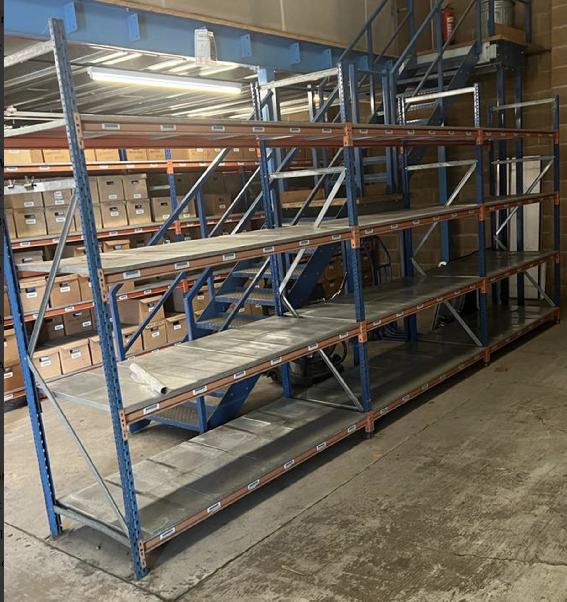 40 Bays of Longspan Shelving - Galvanised Shelves