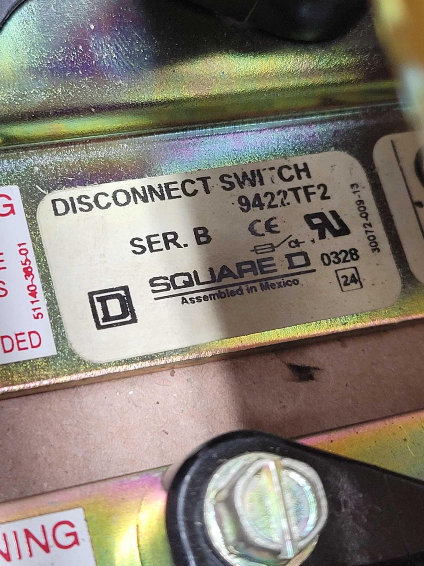 SQUARE D 9422TF2 / Series B Disconnect Switch with Operating Handle - Image 2 of 8