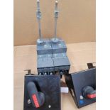 LOT OF 2 ABB T4L250 / Sace Tmax 250 Amp Circuit Breaker with Circuit Breaker Accesory and Handle Att