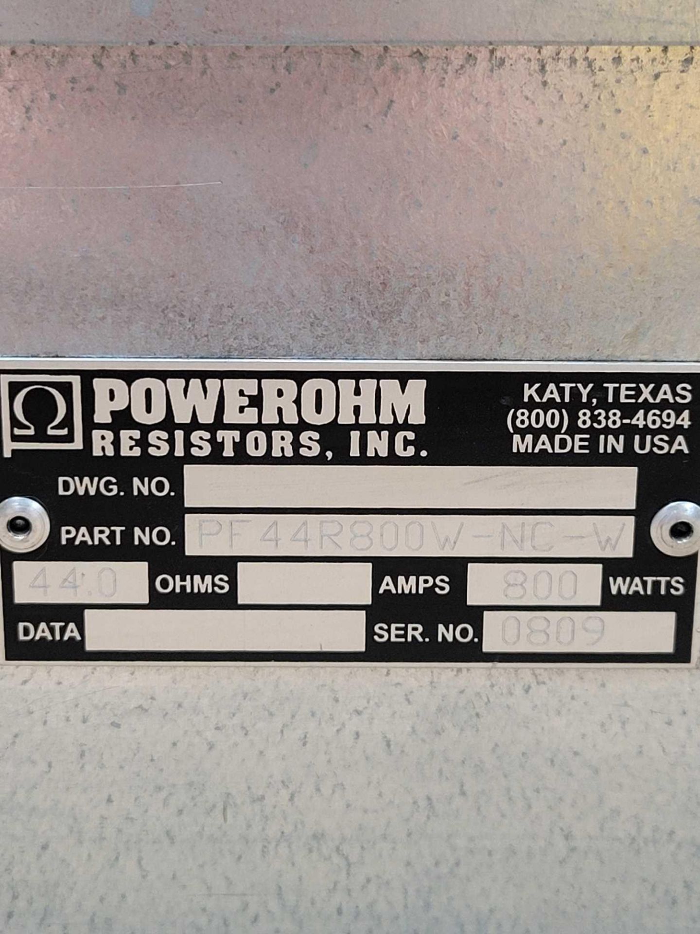 LOT OF 2 POWEROHM PF44R800W-NC-W / Braking Resistor  /  Lot Weight: 15.0 lbs - Image 2 of 5