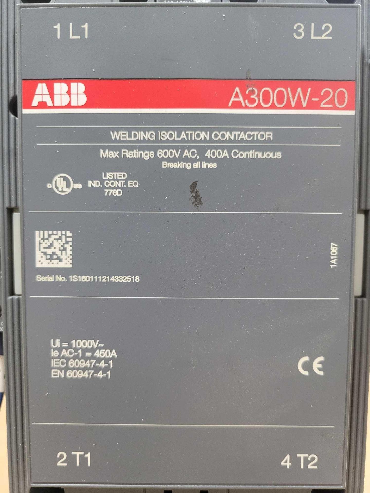 ABB A300W-20 / Welding Isolation Contactor  /  Lot Weight: 14.0 lbs - Image 2 of 7
