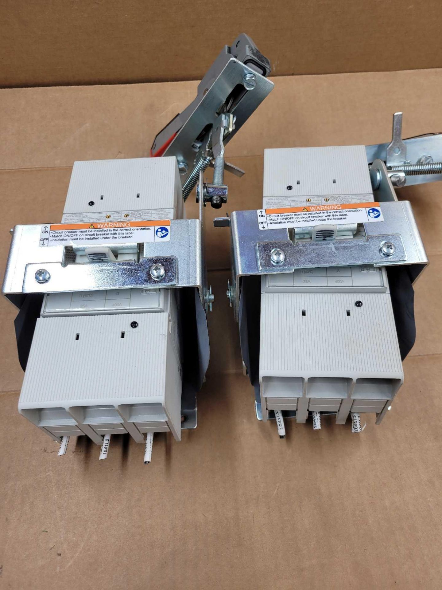 LOT OF 2 ALLEN BRADLEY 140G-H6-C3-C25 / 25 Amp Circuit Breaker with Operating Mechanism  /  Lot Weig