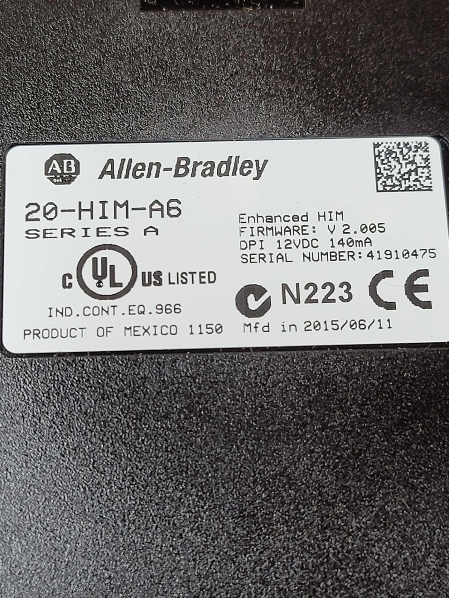 ALLEN BRADLEY 20-HIM-A6 / Series A Human-Machine Interface Module  /  Lot Weight: 0.2 lbs - Image 3 of 4