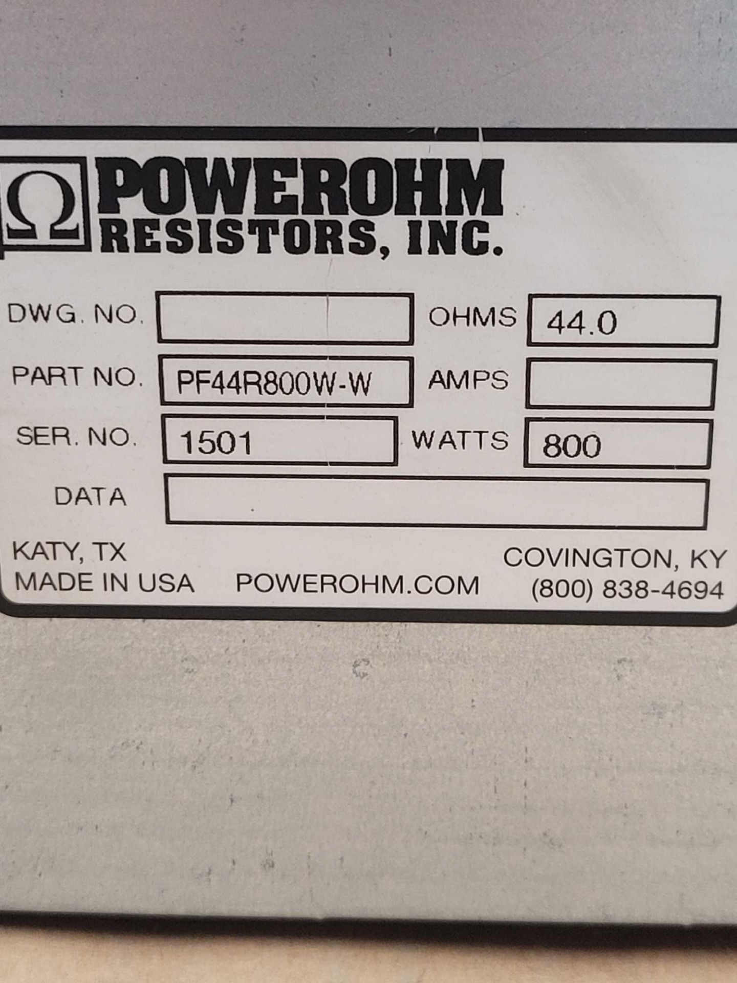 LOT OF 2 POWEROHM PF44R800W-W / Braking Resistor  /  Lot Weight: 17.2 lbs - Image 2 of 5