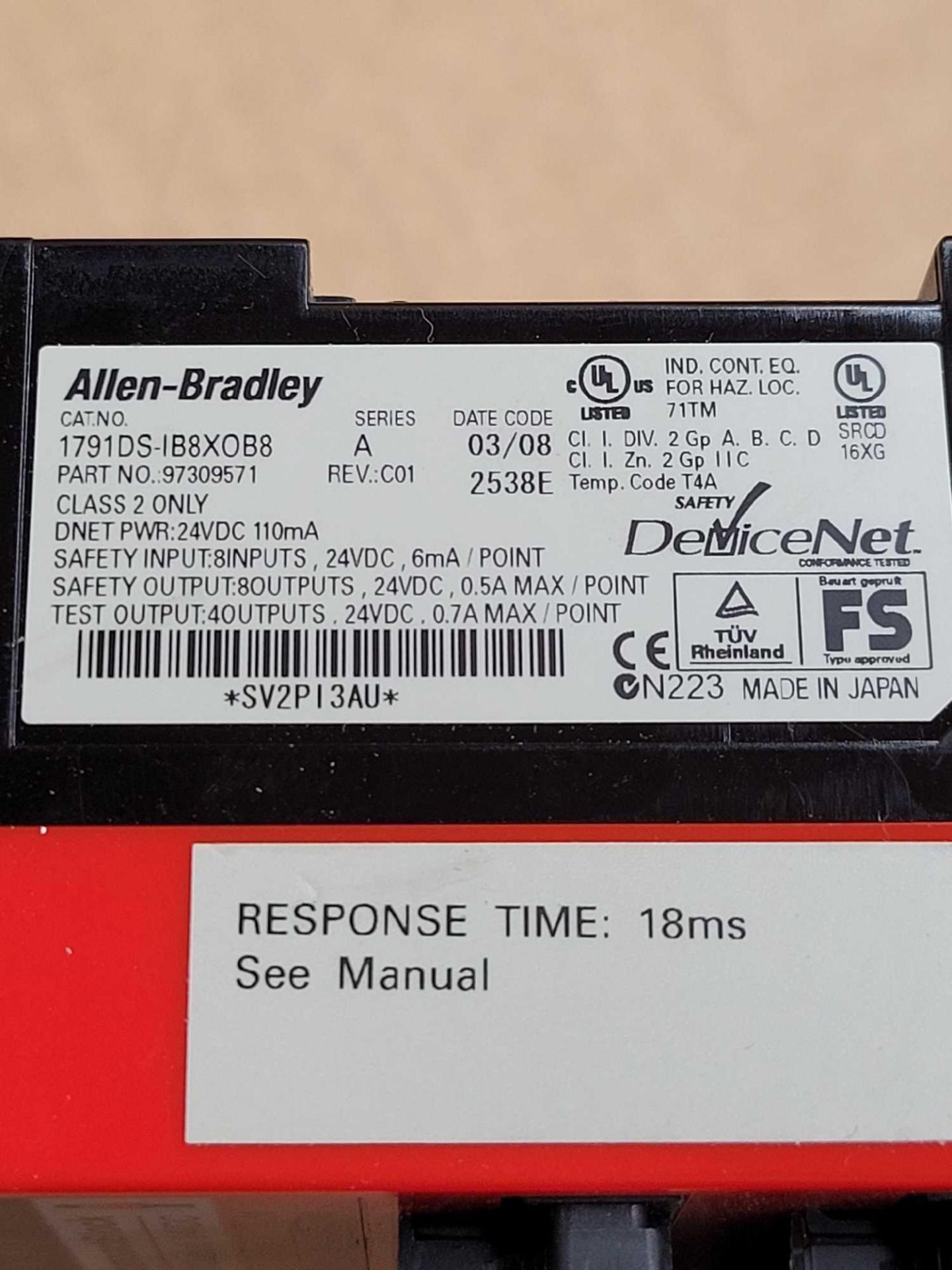 LOT OF 5 ALLEN BRADLEY 1791DS-IB8XOB8 / Series A Combination I/O Module  /  Lot Weight: 4.8 lbs - Image 4 of 5