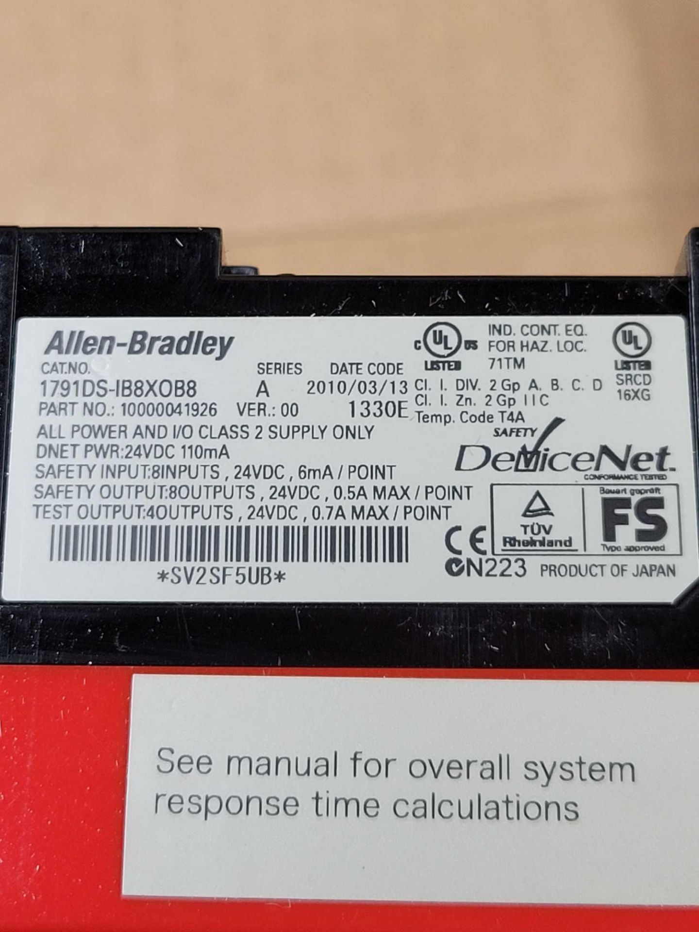 LOT OF 5 ALLEN BRADLEY 1791DS-IB8XOB8 / Series A Combination I/O Module  /  Lot Weight: 4.8 lbs - Image 3 of 8