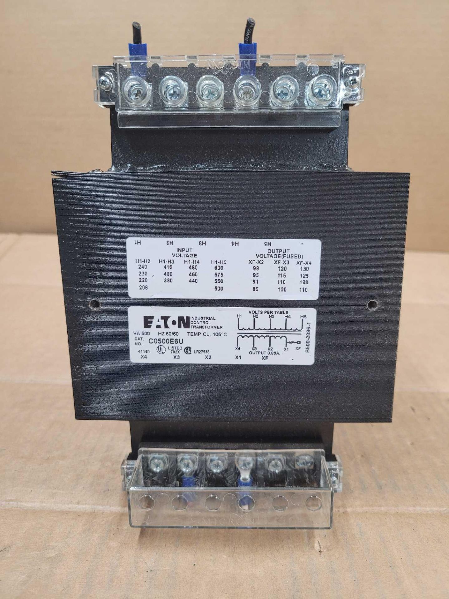 LOT OF 2 EATON C0500E6U / Industrial Control Transformer  /  Lot Weight: 49.0 lbs - Image 2 of 7