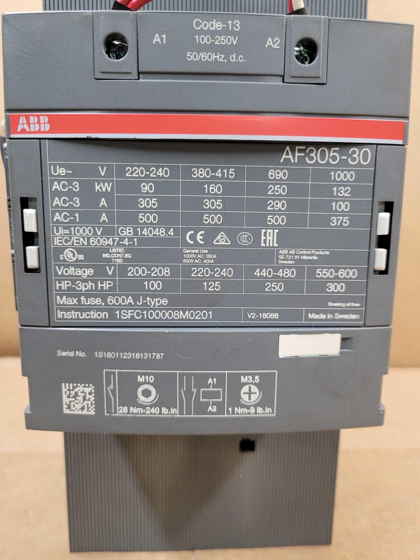 ABB AF305-30 / Contactor / Lot Weight: 12.8 lbs - Image 3 of 5