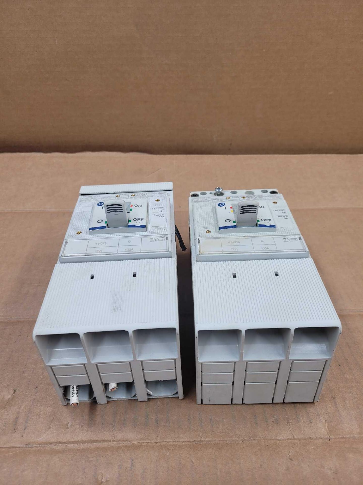 LOT OF 2 ALLEN BRADLEY 140G-H6C3-C25-FB / Series A 25 Amp Circuit Breaker  /  Lot Weight: 8.4 lbs