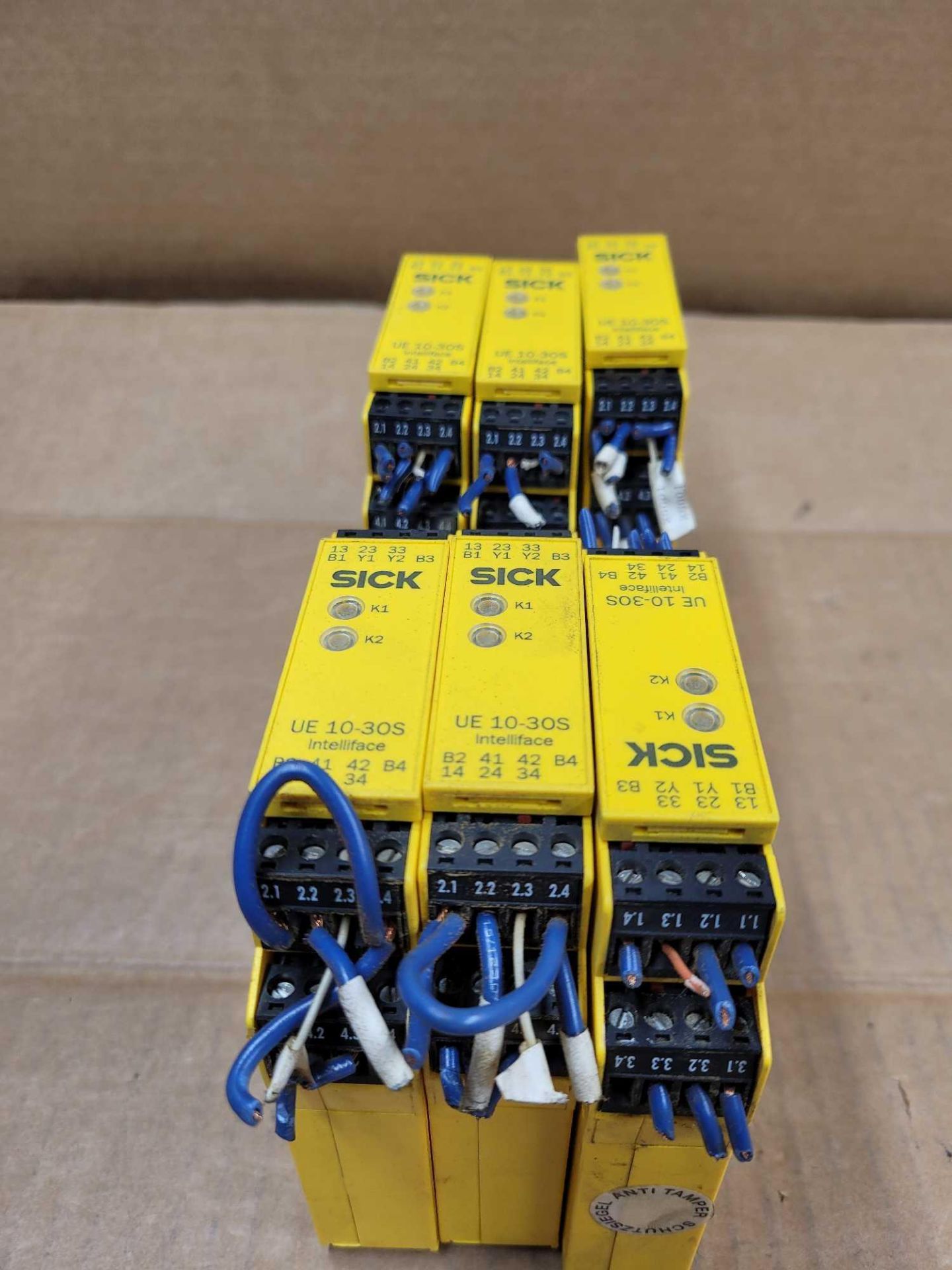 LOT OF 6 SICK UE10-30S3D0 / Safety Relay / Lot Weight: 2.8 lbs