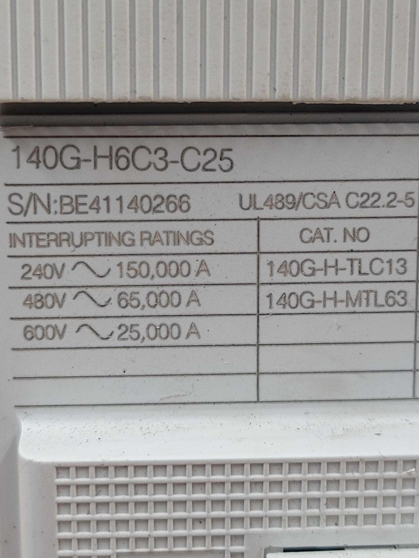LOT OF 2 ALLEN BRADLEY 140G-H6C3-C25-FB / Series A 25 Amp Circuit Breaker  /  Lot Weight: 8.4 lbs - Image 3 of 9