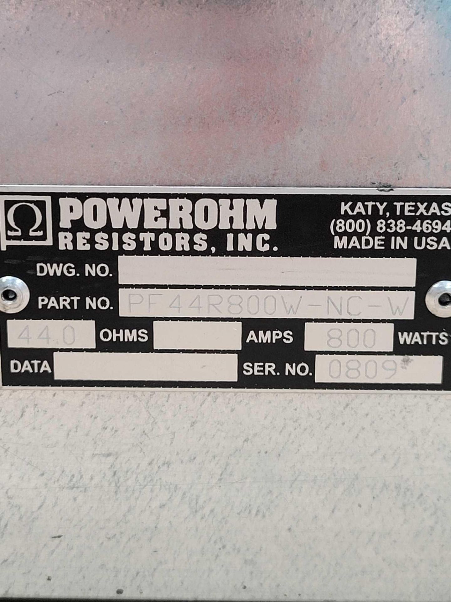 LOT OF 2 POWEROHM PF44R800W-NC-W / Braking Resistor  /  Lot Weight: 16.0 lbs - Image 2 of 5