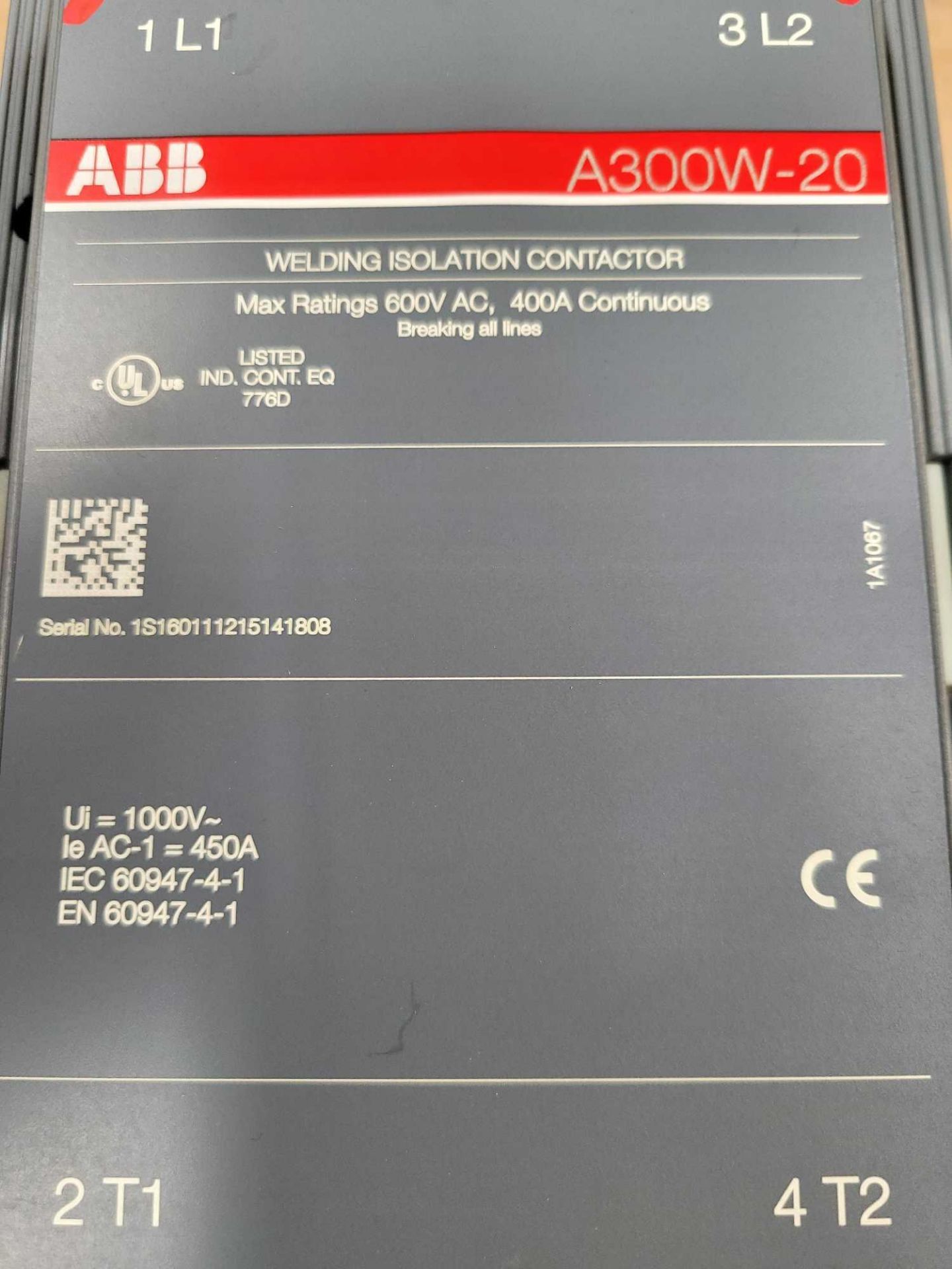 ABB A300W-20 / Welding Isolation Contactor  /  Lot Weight: 13.6 lbs - Image 2 of 7