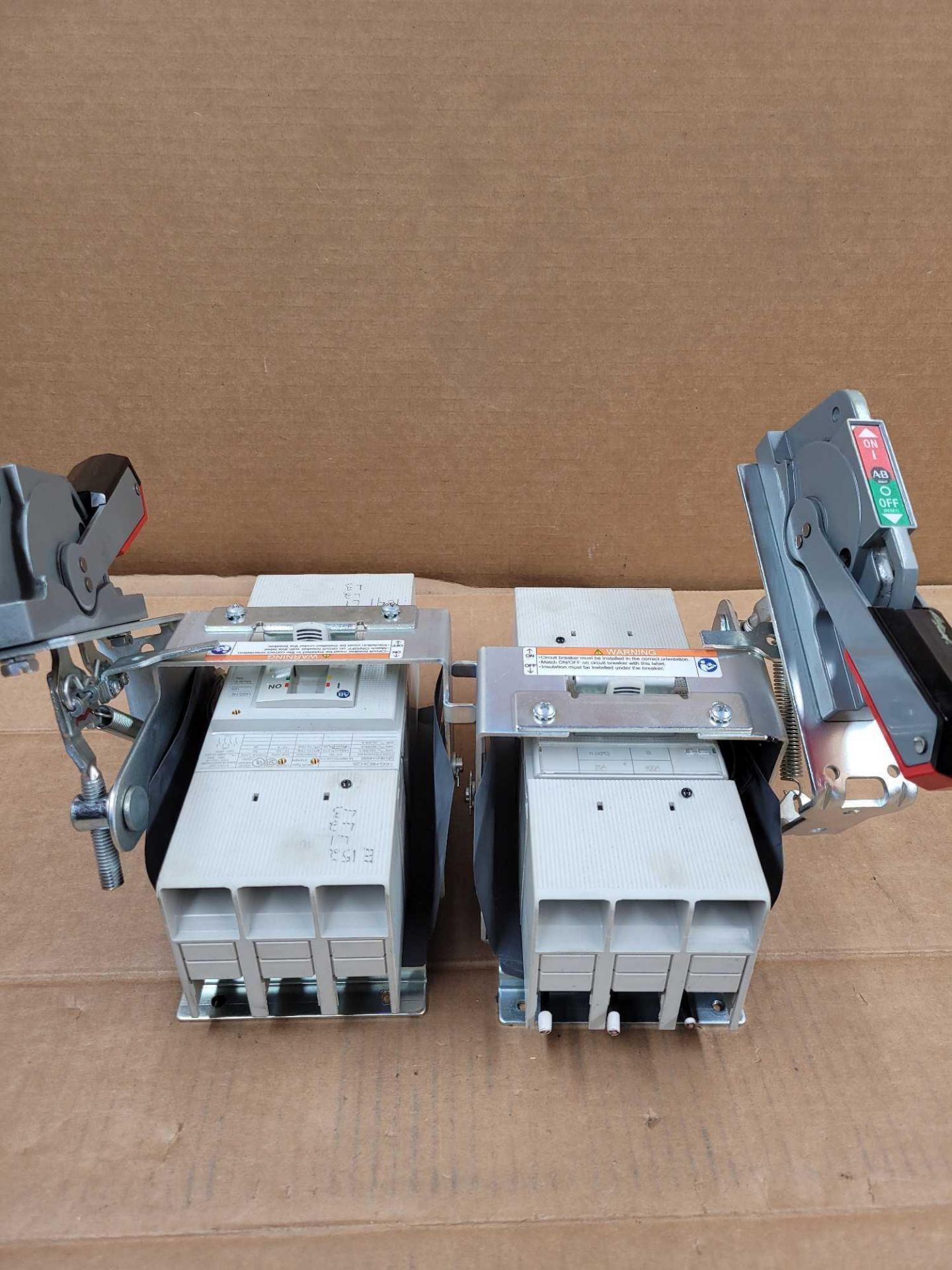 LOT OF 2 ALLEN BRADLEY 140G-H6C3-C25 / 25 Amp Circuit Breaker with Operating Mechanism  /  Lot Weigh