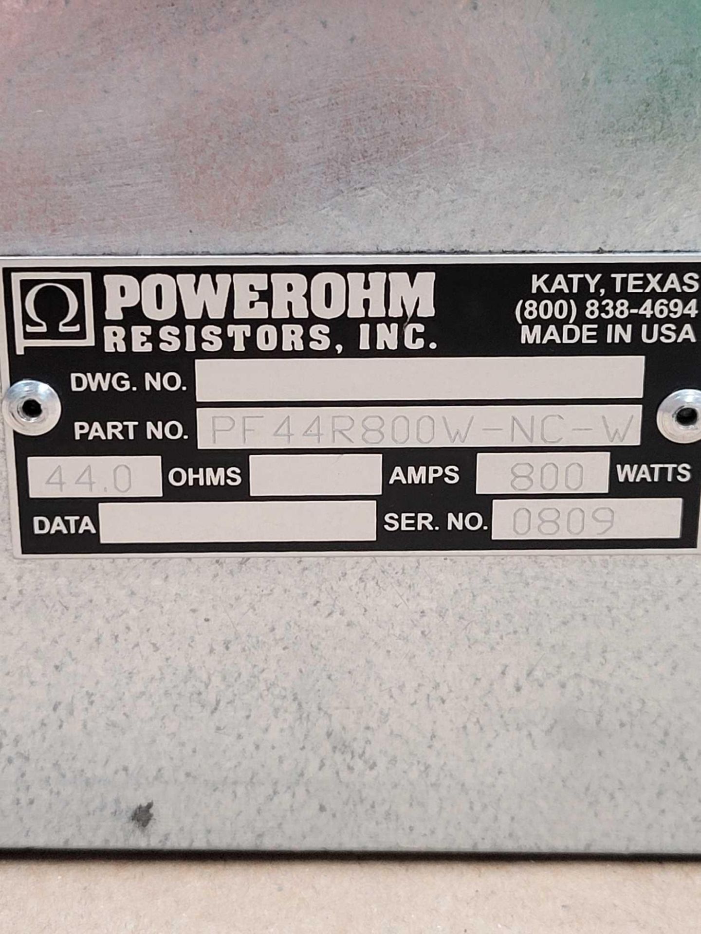 LOT OF 2 POWEROHM PF44R800W-NC-W / Braking Resistor  /  Lot Weight: 15.8 lbs - Image 2 of 4