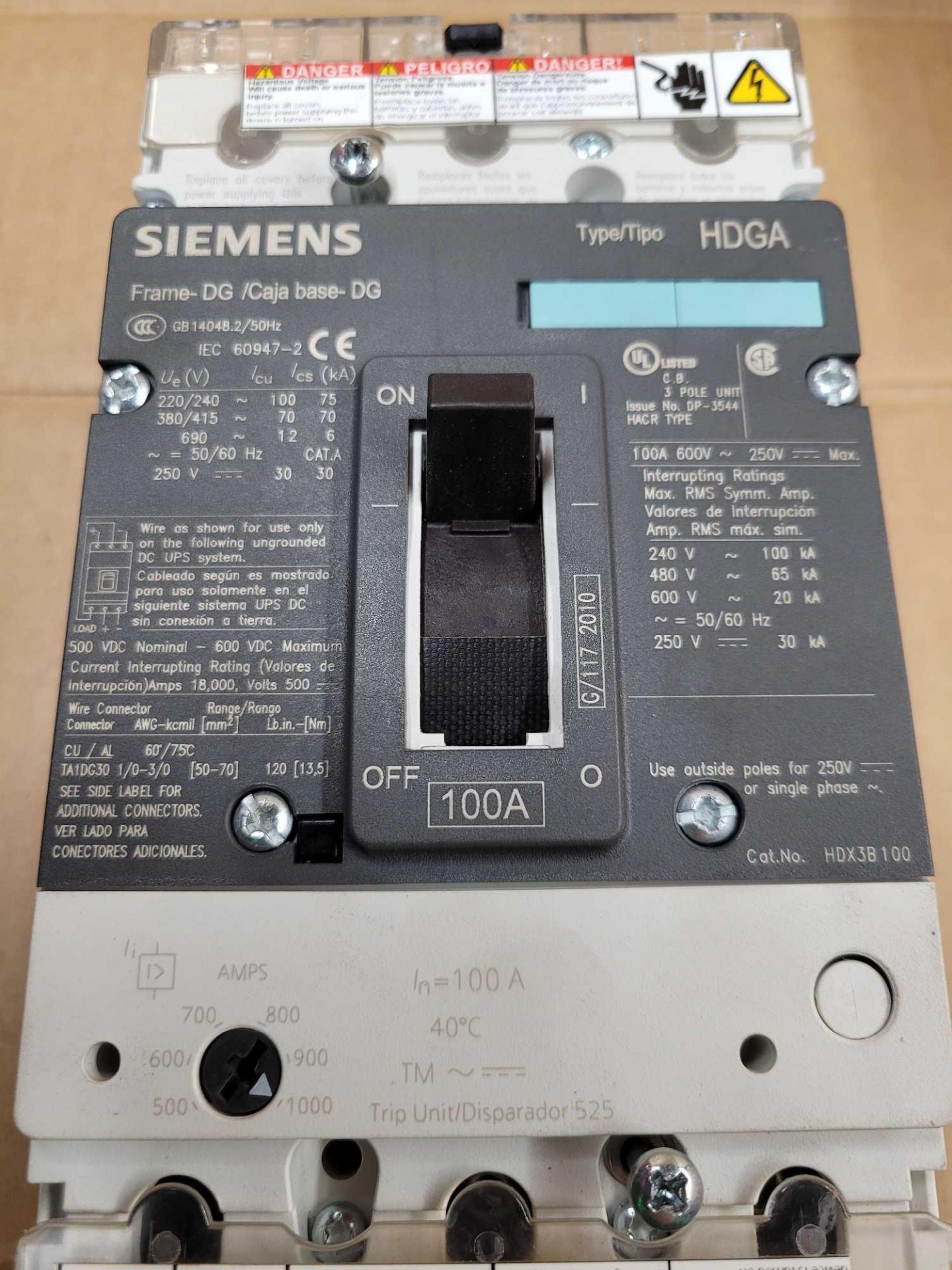 LOT OF 2 SIEMENS HDX3B100 / 100 Amp Circuit Breaker  /  Lot Weight: 9.6 lbs - Image 3 of 6