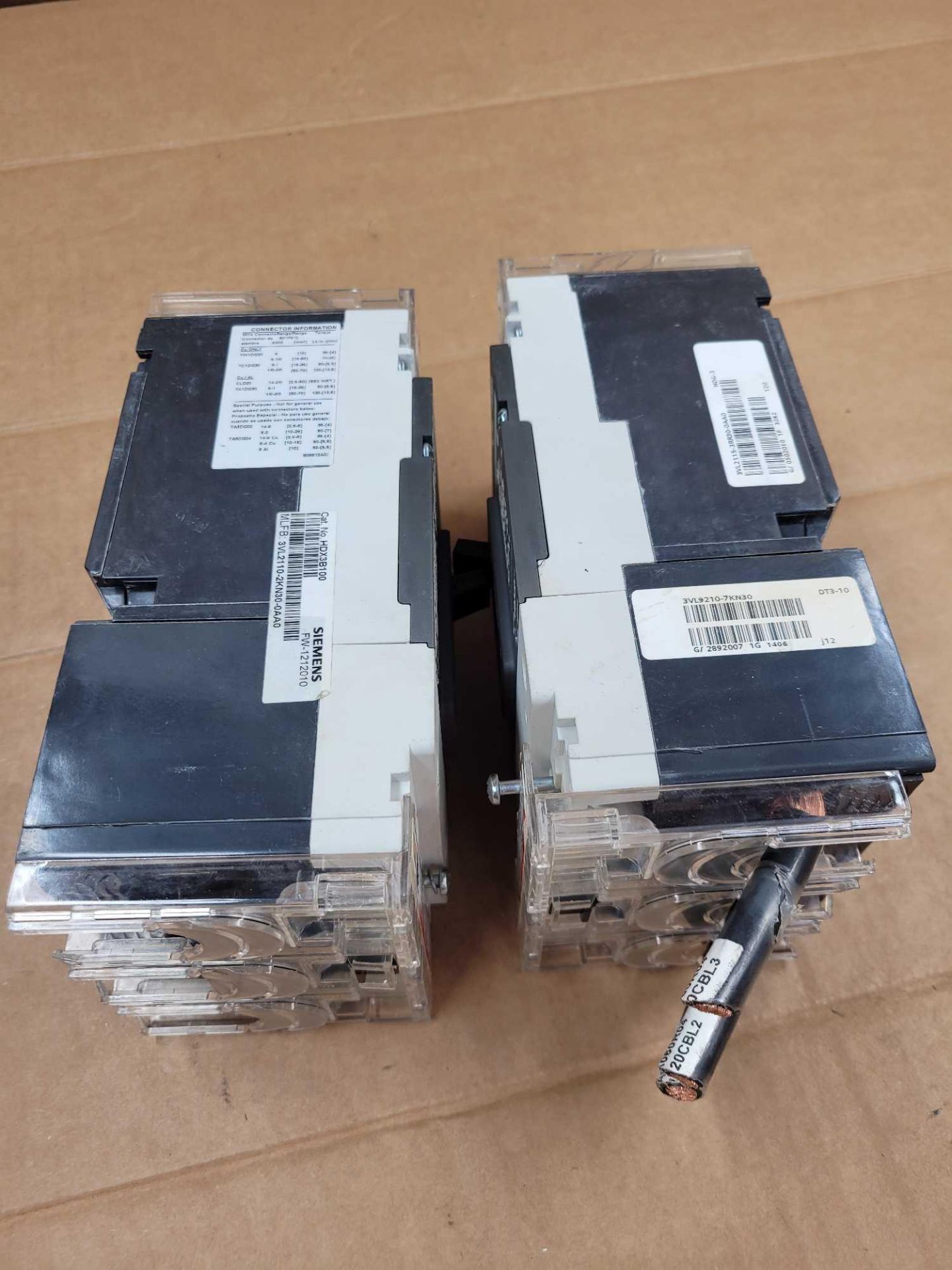 LOT OF 2 SIEMENS HDX3B100 / 100 Amp Circuit Breaker  /  Lot Weight: 9.6 lbs - Image 7 of 7