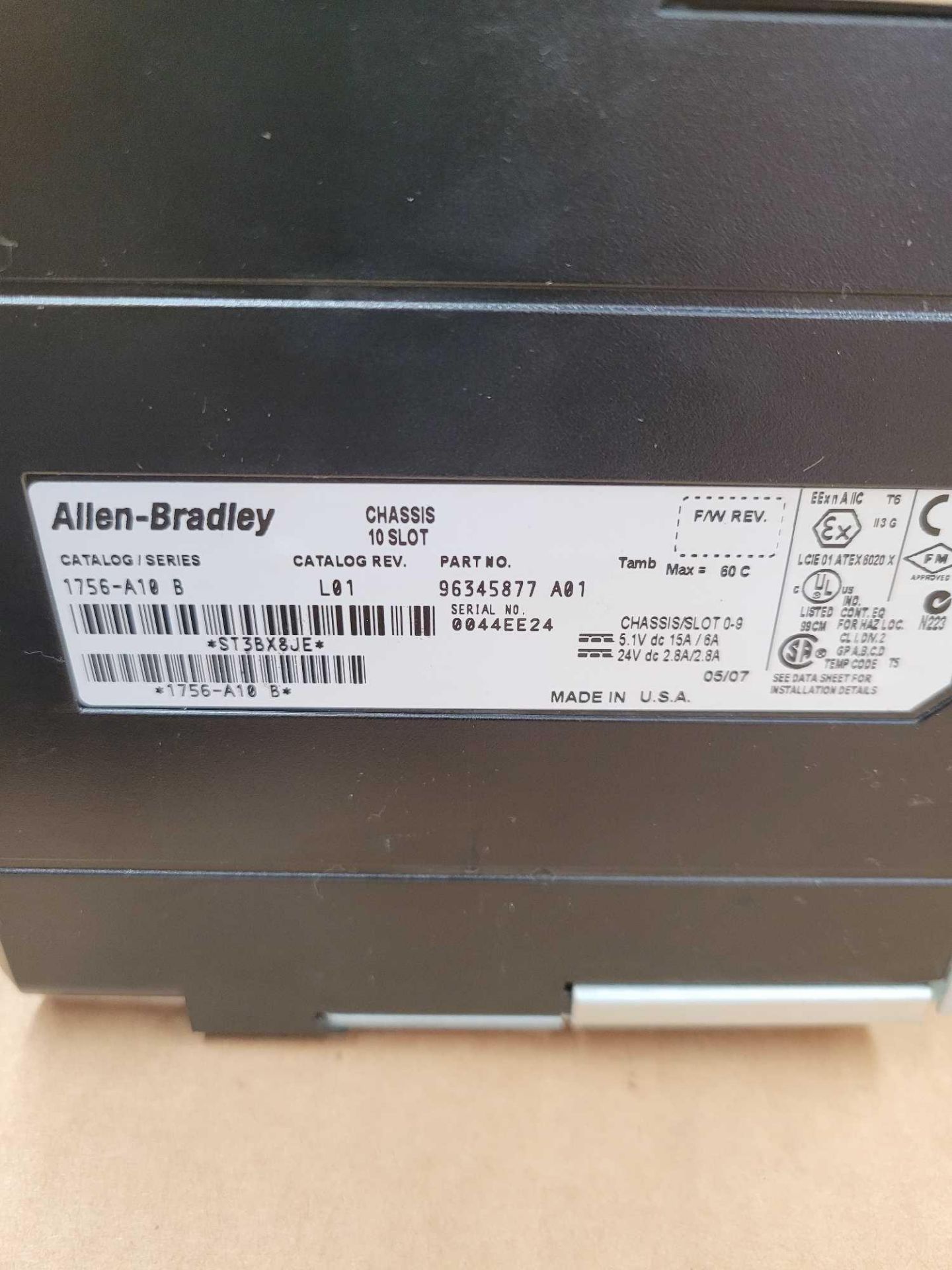 ALLEN BRADLEY 1756-PA75 with 1756-A10 / Series B ControlLogix Power Supply with Series B 10 Slot PLC - Image 9 of 9