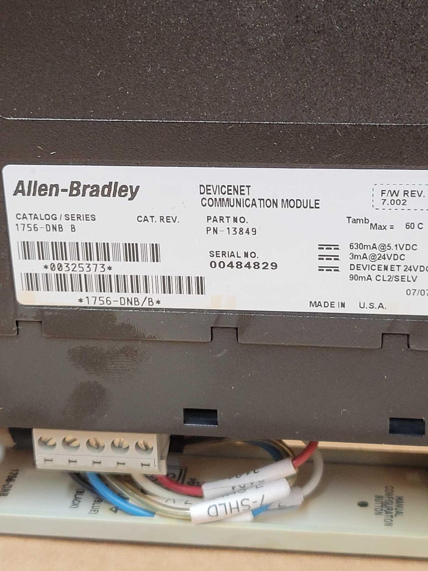 LOT OF 3 ALLEN BRADLEY 1756-DNB / Series B Devicenet Communication Module  /  Lot Weight: 1.6 lbs - Image 5 of 8