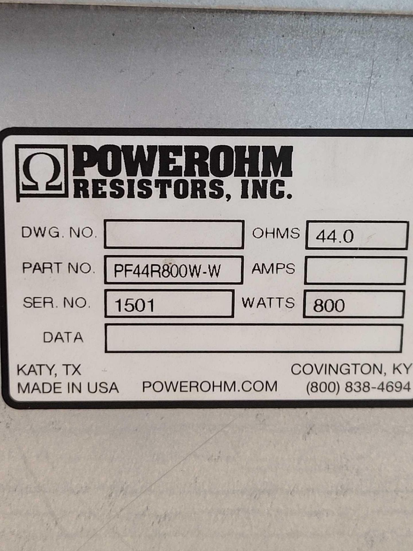 LOT OF 2 POWEROHM PF44R800W-W / Braking Resistor  /  Lot Weight: 17.6 lbs - Image 2 of 5