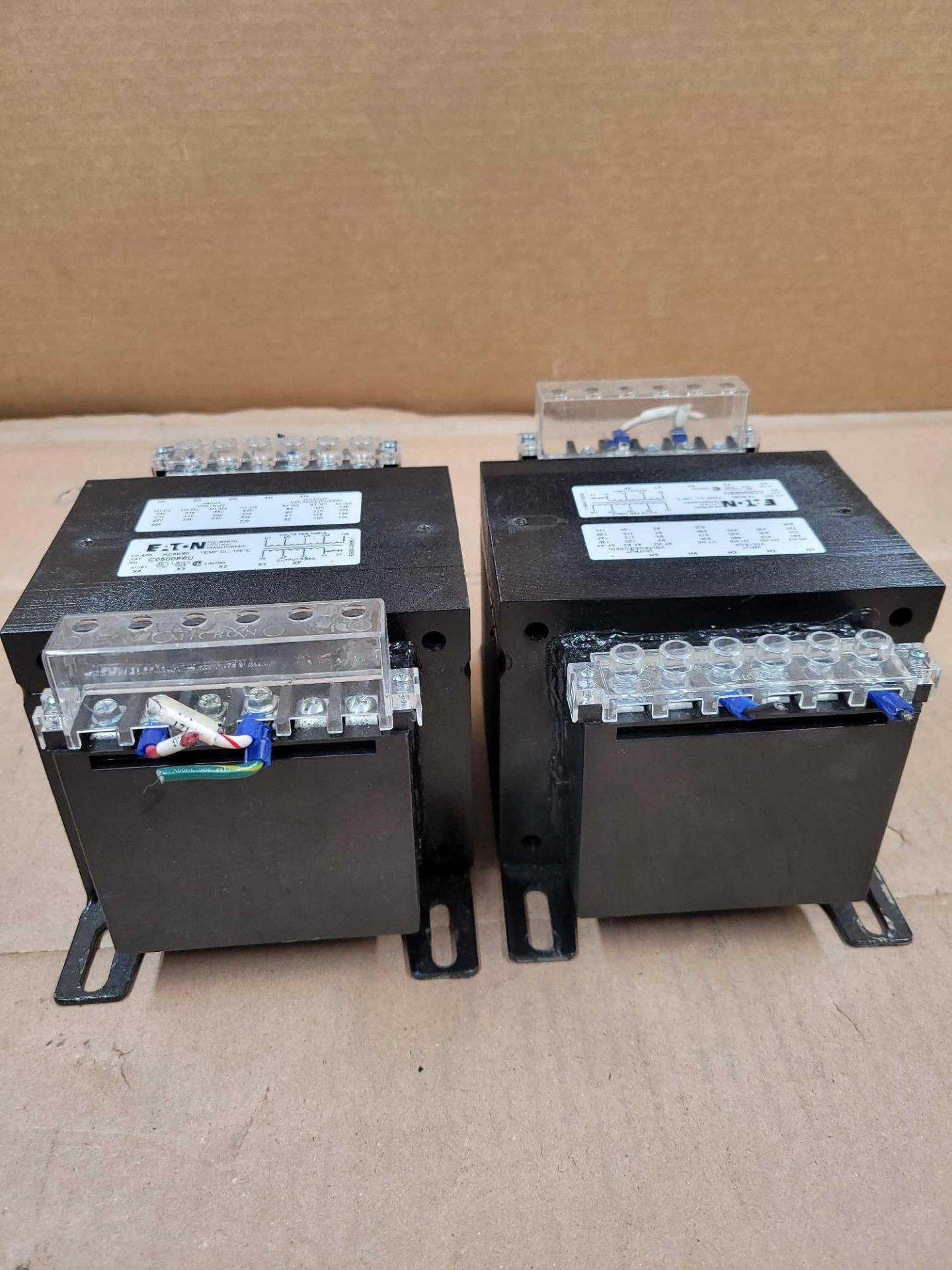 LOT OF 2 EATON C0500E6U / Industrial Control Transformer  /  Lot Weight: 49.0 lbs