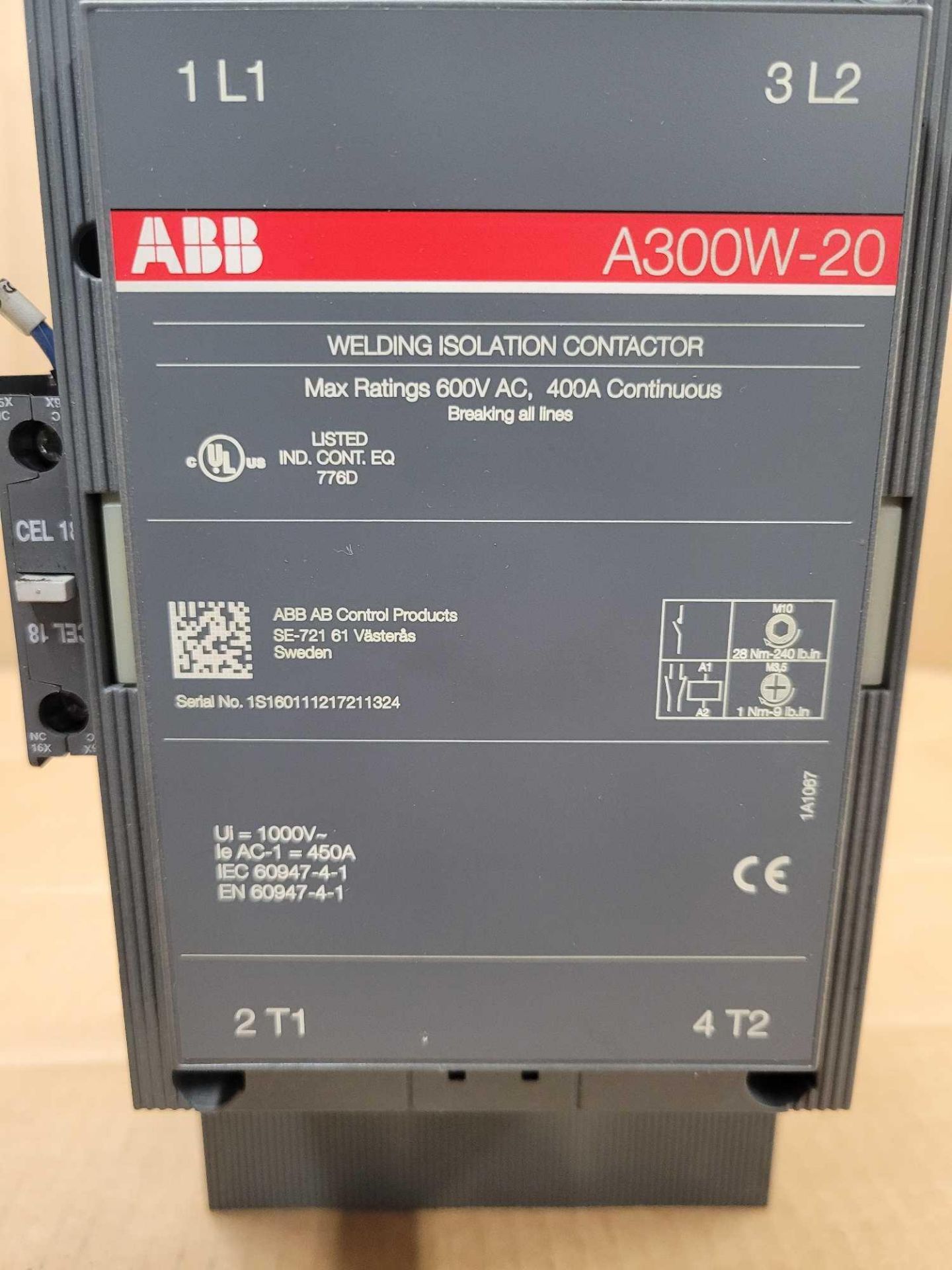 ABB A300W-20 / Welding Isolation Contactor  /  Lot Weight: 14.0 lbs - Image 5 of 6