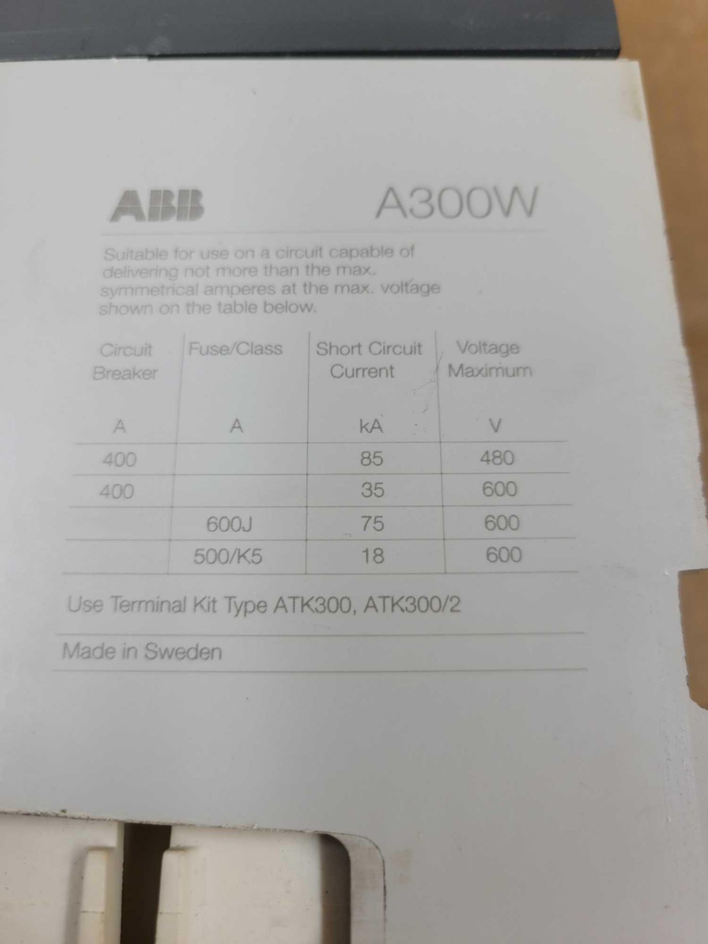 ABB A300W-20 / Welding Isolation Contactor  /  Lot Weight: 13.8 lbs - Image 3 of 6