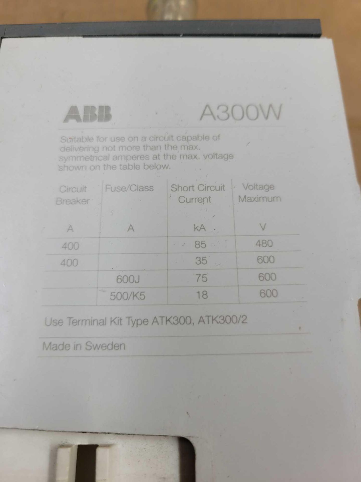 ABB A300W-20 / Welding Isolation Contactor  /  Lot Weight: 13.6 lbs - Image 7 of 7