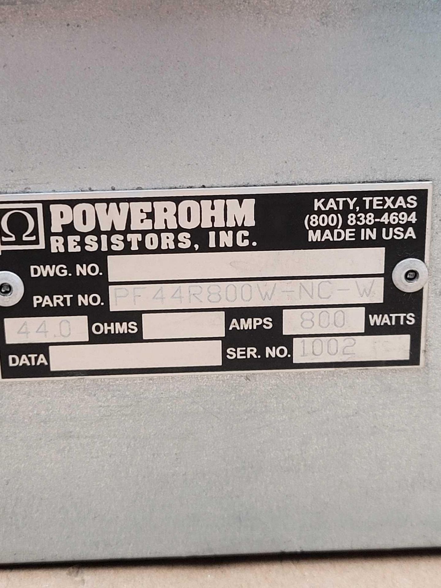 LOT OF 2 POWEROHM PF44R800W-NC-W / Braking Resistor  /  Lot Weight: 15.2 lbs - Image 2 of 5