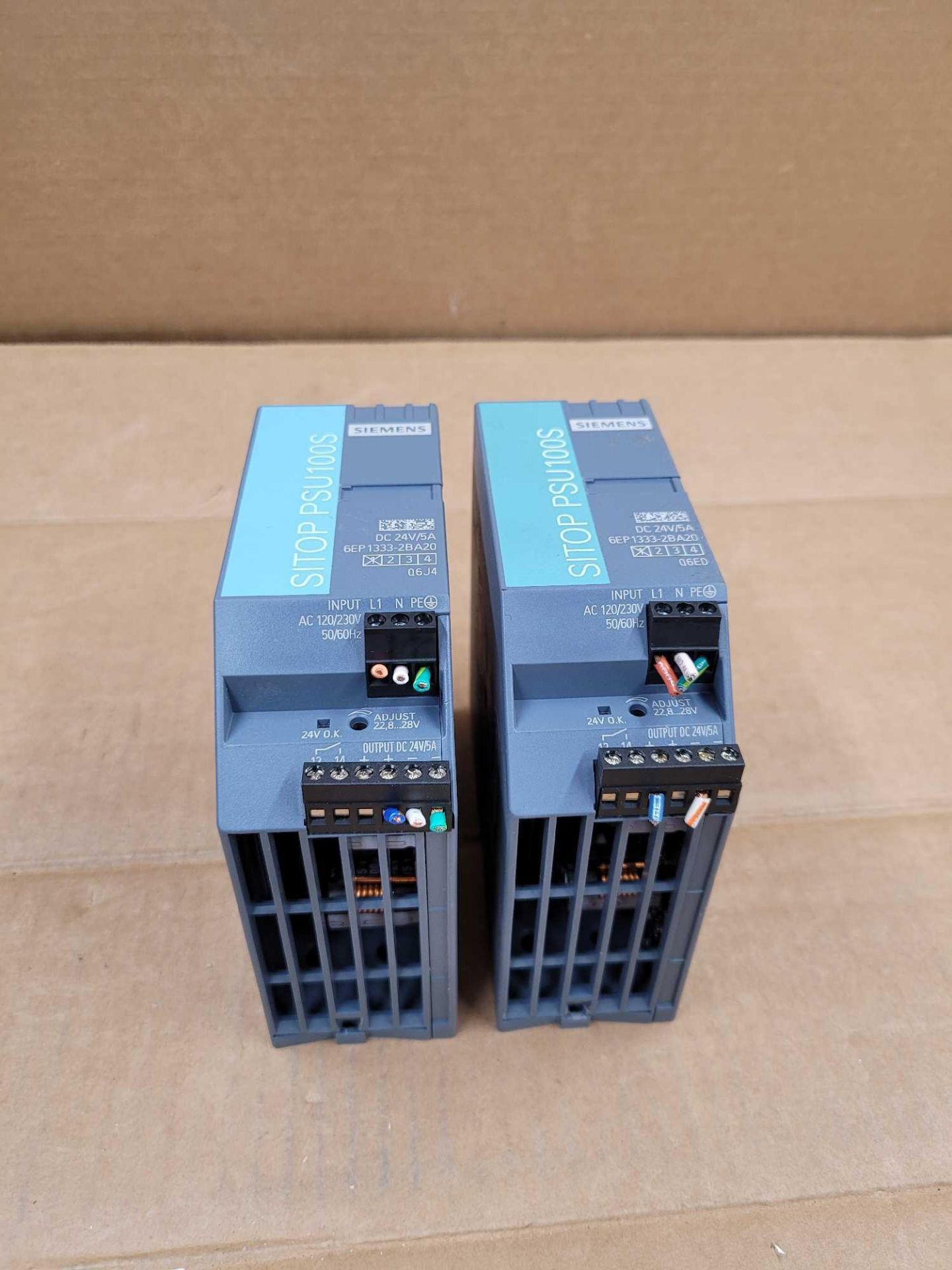 LOT OF 2 SIEMENS 6EP1333-2BA20 / Sitop PSU100S Power Supply  /  Lot Weight: 1.8 lbs