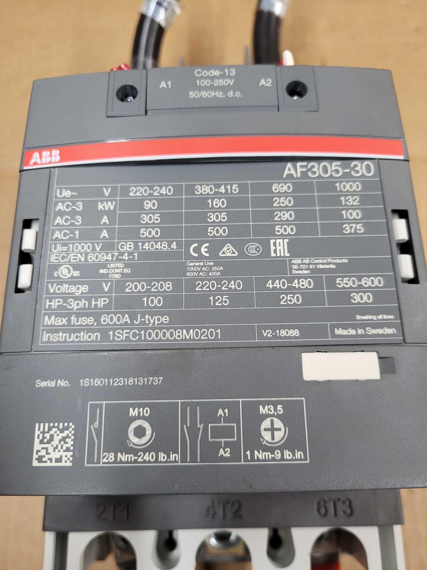 ABB AF305-30 / Contactor  /  Lot Weight: 12.6 lbs - Image 2 of 7