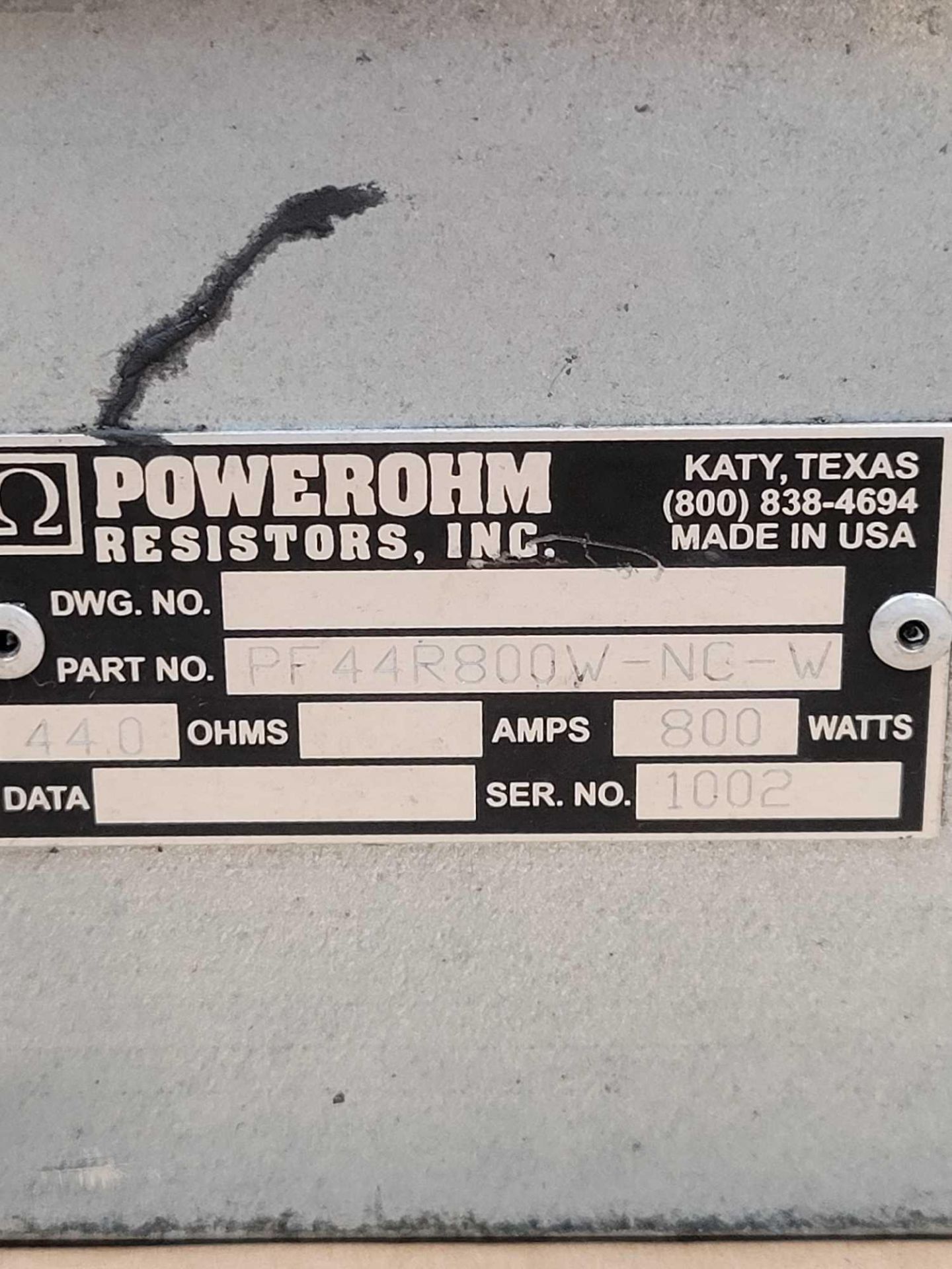 LOT OF 2 POWEROHM PF44R800W-NC-W / Braking Resistor  /  Lot Weight: 16.6 lbs - Image 2 of 5